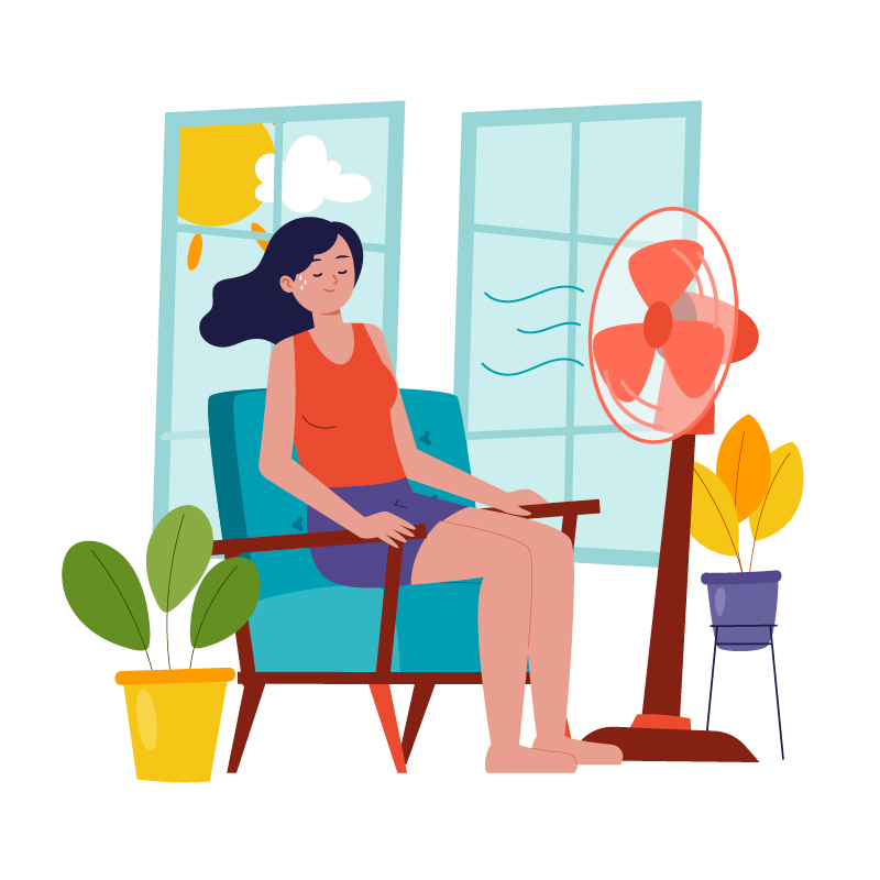 El ventilador no enfría la casa